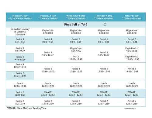 HSC Daily Schedule